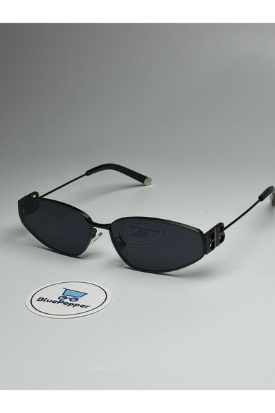 BluePepper نظارات شمسية بالانس سوداء بإطار أسود 60 إيكارتمان