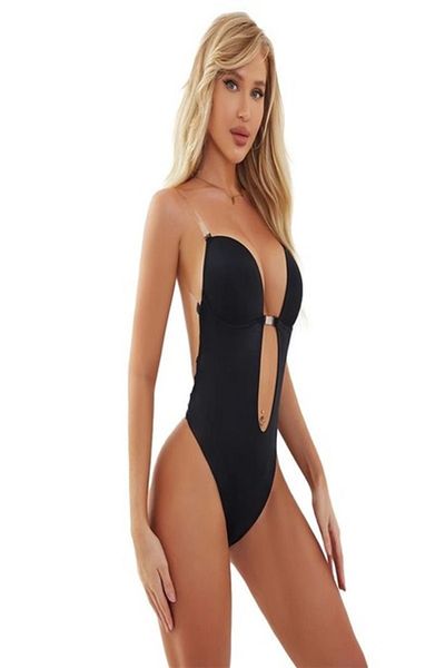 Tessero Lenjerie tip body modelator fara spate, in forma de U, sutien cu push-up, corset cu efect de slabire