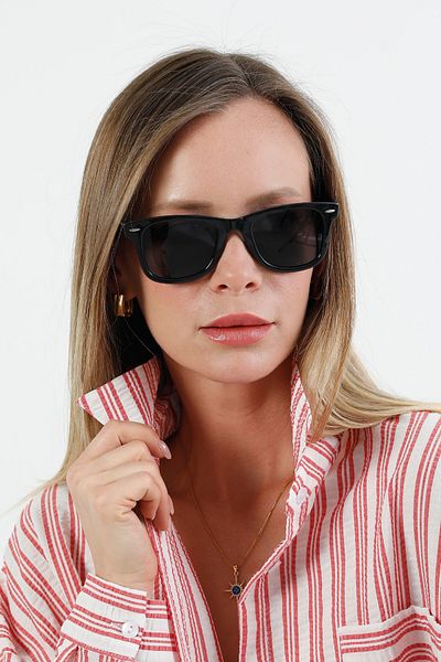 Fulla Moda Bone Frame Sunglasses with Metal Accessory Detail