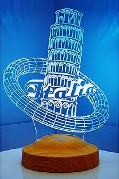 AMAZON TOHUM Sevgilambası 3D Leaning Tower of Pisa Italy Souvenir 3D Led Lamp