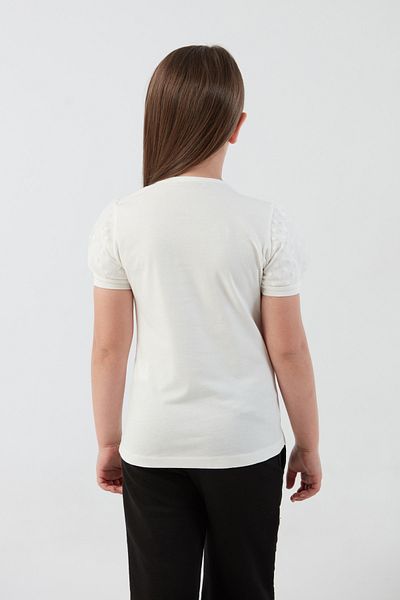Fulla Moda Βασική μπλούζα για κορίτσια με λεπτομέρεια από τούλι