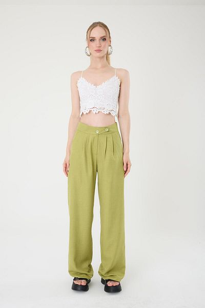 Hazel Korean Model Palazzo Pants with Linen Blend