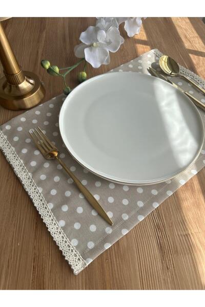 TUA HOME Dottie 6-Piece American Service Set – Polka Dot and Lace Detail – 45...