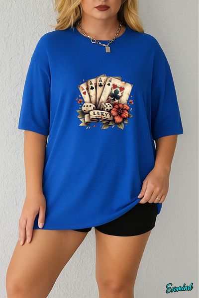 Evomind 1 tricou este un cadou pentru achiziții de 5 și peste în coș - Tricou imprimat Lukyy de mărime mare