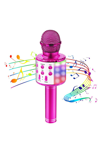 abnturk Karaoke Mikrofon Bluetooth Hoparlör Ses Değiştirme Efekleri Çocuk Mik...