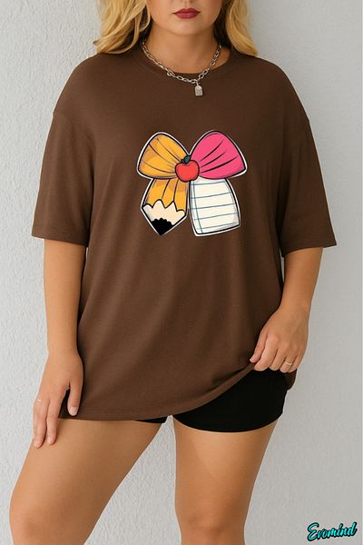 Evomind In Cart 5 and Above Purchases Get 1 T-Shirt as a Gift - Large Size Pencil Paper Printed T-Shirt