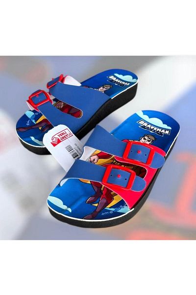 GEZER Boy's Colorful Double Buckle Printed Casual Slippers
