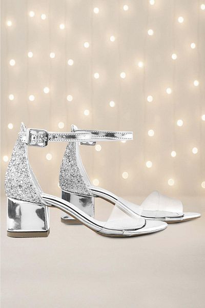 hapshoe Pantofi de seară pentru fete Luisa Silver Transparente cu o singură curea