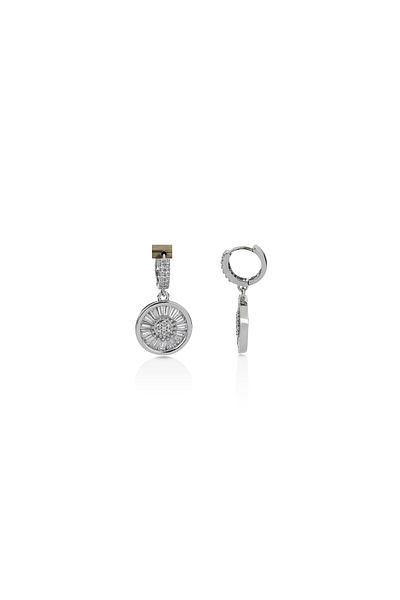 Mesmera Silver Jewelled Earrings