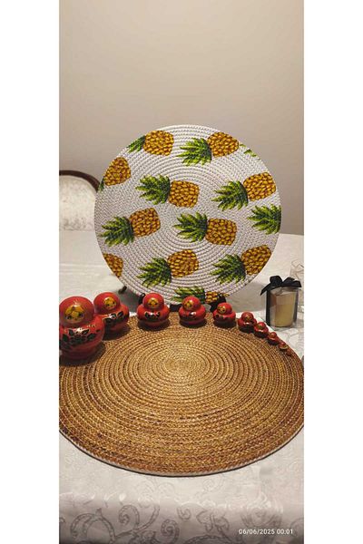 CKV CENTER Placemat Runner 6-Piece Presentation Plate Dowry Set Knitted Plate Bottom Fireproof