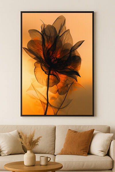 seninürünün Λουλούδι που λάμπει από μέσα - Μοντέρνος πίνακας με μεταλλικό πλα...