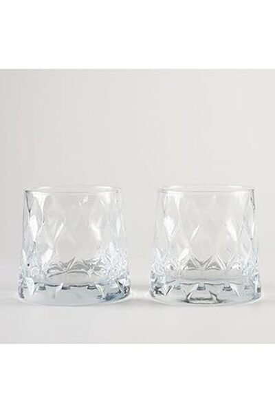 STOREMAX Gift basket crystal patterned 2 piece set soft drink glass
