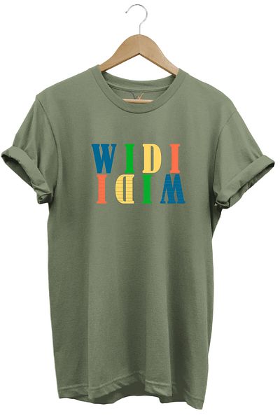 WİDİ Μπλουζάκι Widi Colorful Logo Printed 100% βαμβακερό άνετο μπλουζάκι Premium Khaki