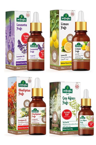 Arifoğlu Tick Repellent 4-Piece Oil Set (Tea Tree - Lavender - Eucalyptus - Lemon)