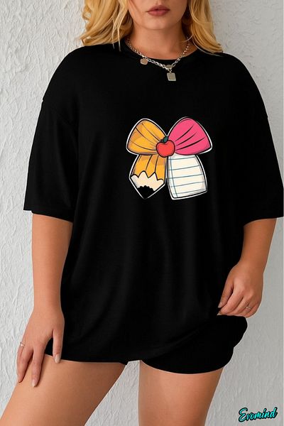 Evomind In Cart 5 and Above Purchases Get 1 T-Shirt as a Gift - Large Size Pencil Paper Printed T-Shirt
