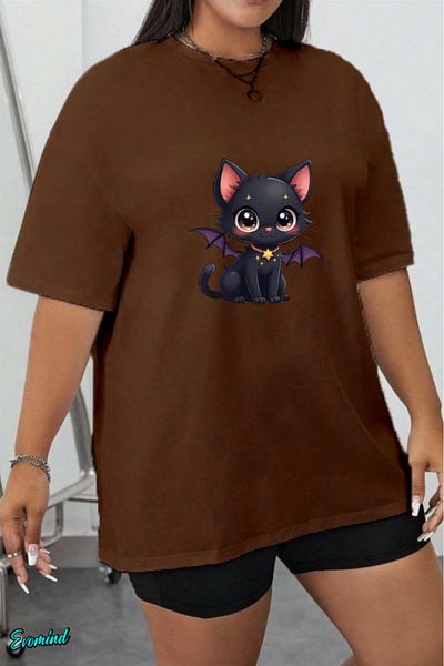 Evomind 1 T-Shirt Is a Gift for Purchases of 5 or More in the Cart - Large Size Cat Printed T-Shirt