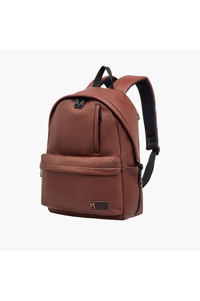 MUST MUST Textured Backpack with Adjustable Shoulder Straps and Zip Closure - 32x17x42 cms