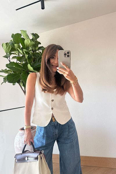 Özge Özgenç Ö.Ö 3 Button Fabric Vest