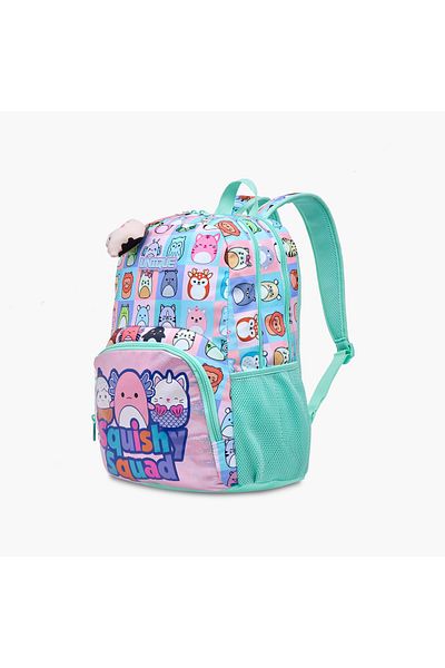 Unique -O Squishy Squad Print Backpack with Adjustable Straps and Zip Closure - 30x19x45 cms