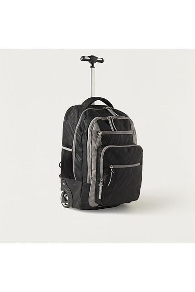United Colors of Benetton UCB Colourblock 18-inch Trolley Backpack with Wheels - 30x16x46 cms