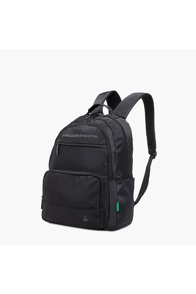 United Colors of Benetton UCB 18-inch Logo Print Backpack with Adjustable Straps and Zip Closure - 44x31x16 cms