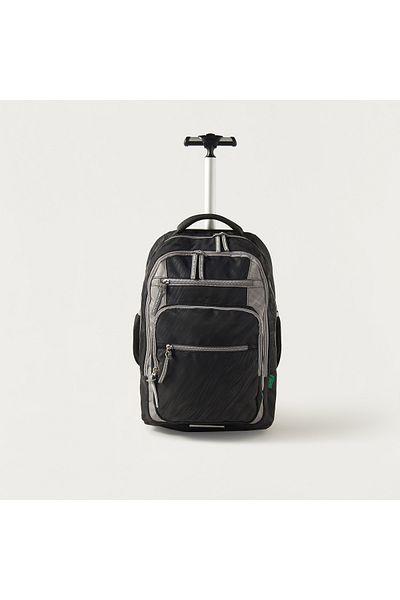 United Colors of Benetton UCB Colourblock 18-inch Trolley Backpack with Wheels - 30x16x46 cms