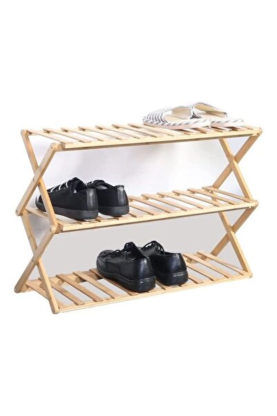 Raffine رف أحذية متعدد الأغراض من الخيزران بثلاث طبقات من هوم برو، مقاس 46×49...