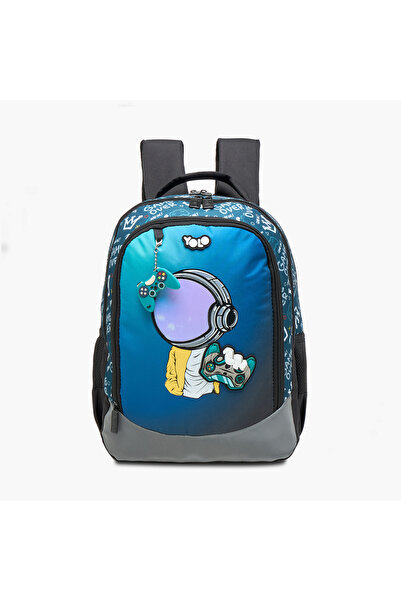 Yolo حقيبة ظهر مطبوعة برسومات ألعاب من Yolo مزودة بسحاب وجيب للكمبيوتر المحمو...