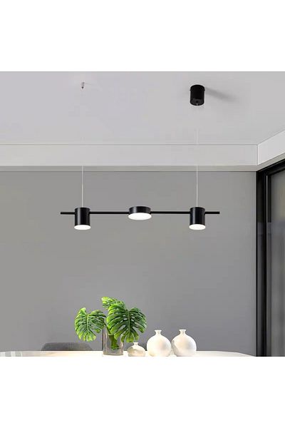 Sueva Black LED chandelier with 2.4G wifi remote control, cold/warm/neutral light, adjustable intensity