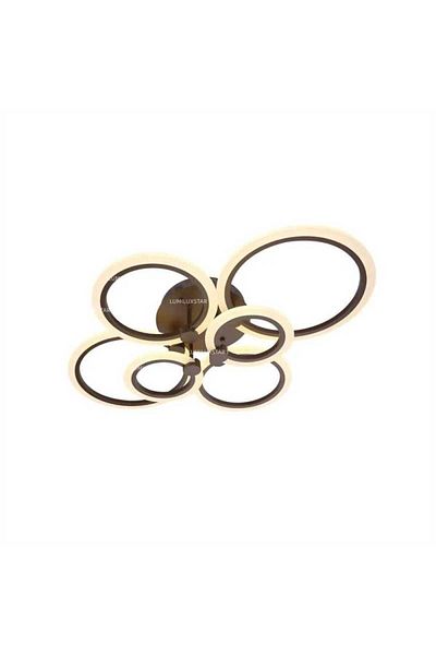 Sueva Led Chandelier 6 Circles Brown With 2.4g Wifi Remote Control With Light/cold/warm/neutral Intensity