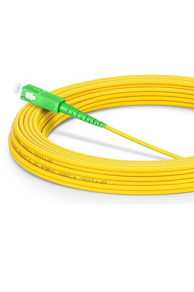 OEM Set of 5 OS2 fiber optic patch cables, SCA to SCA, 10 m each, simplex, yellow