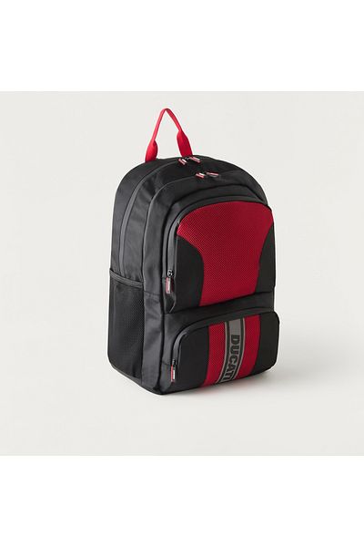 Ducati 18-inch Colourblock Backpack with Adjustable Straps - 46x34x23 cms