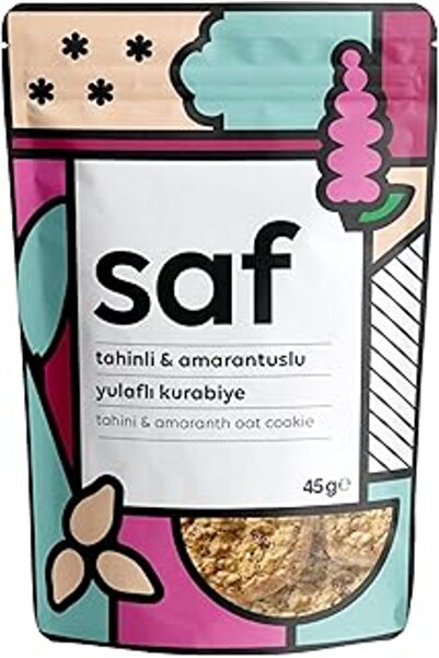 Saf Nutrition Saf Tahili & Amaratlı Yulaflı Kurabiye 45 Gr