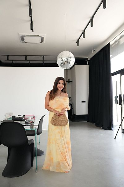 Özge Özgenç Draped Long Tulle Dress