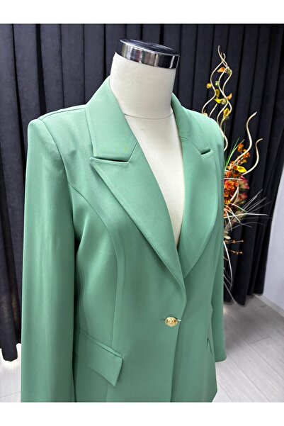 Zühre Kruvaze Yaka Tek Düğmeli Blazer Ceket C-0070