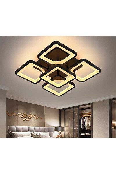 Sueva Square Led Chandelier With 2.4g Wifi Remote Control With Light/cold/warm/neutral Intensity