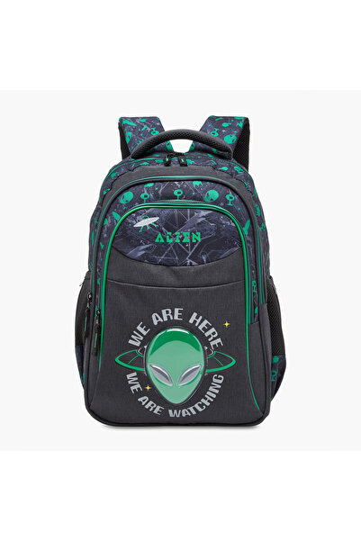 Lifestyle حقيبة ظهر مطبوعة بنقشة فضائيّة، مقاس 16 بوصة، مع أحزمة كتف قابلة لل...