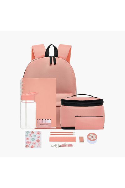 Syloon Solid 12-Piece Backpack Set - 31x41x13 cms
