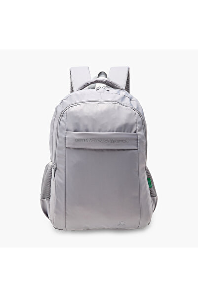 United Colors of Benetton UCB 17-inch Solid Backpack with Adjustable Straps a...
