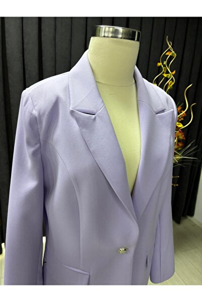 Zühre Kruvaze Yaka Tek Düğmeli Blazer Ceket C-0070