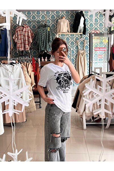 Sublime Butik Unisex μπλουζάκι με στάμπα σε λευκό χρώμα
