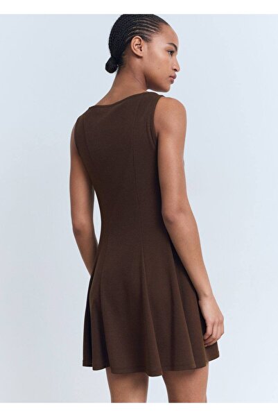 MANGO Woman Pileli evaze elbise