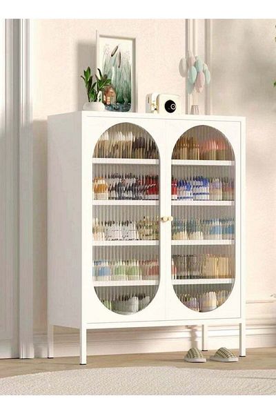 Raffine Multifunction Modern Design Entryway Shoe Rack Laminated Display Showcase Display Cabinet Freestandi