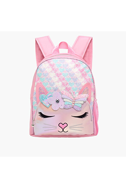 OMG Applique Detail 16 inch Backpack with Adjustable Straps and Zip Closure -...