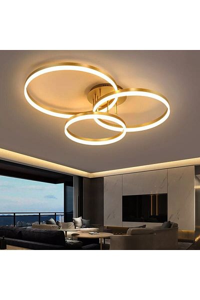 Sueva LED Chandelier 160W Gold 3 lights with 2.4G wifi remote control adjustable light/cold/warm/neutral