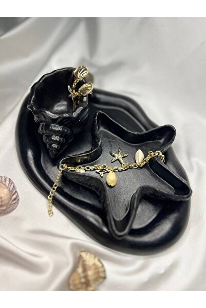 Love Candle Dekor Deniz Yıldız Deniz Kabuğu Tabak Seti, Dekoratif Seti