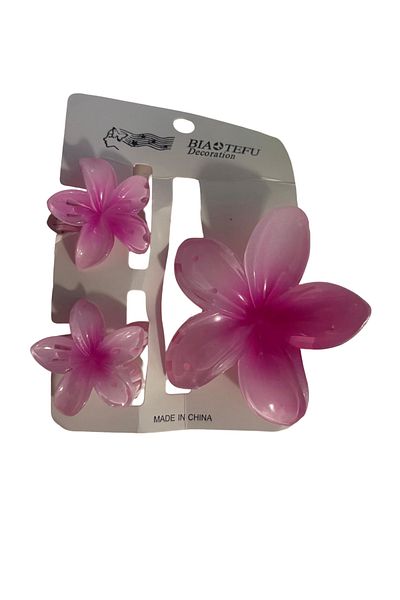 OEM Set of 3 Hair Clips, Flower Shape