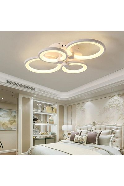 Sueva 4-circle Led Chandelier With 2.4g Wifi Remote Control With Light/cold/warm/neutral Intensity