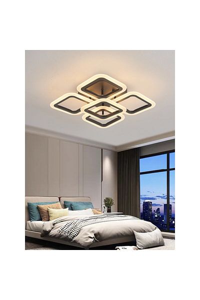 Sueva Square Led Chandelier With 2.4g Wifi Remote Control With Light/cold/warm/neutral Intensity