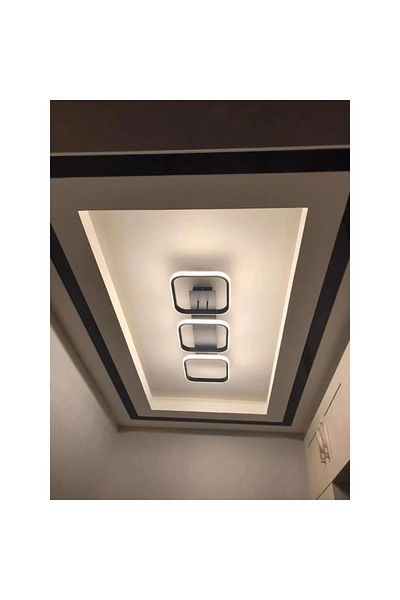 Sueva Led Chandelier With 3 Squares 2.4g Wifi Remote Control Black Light/cold/warm/neutral Intensity